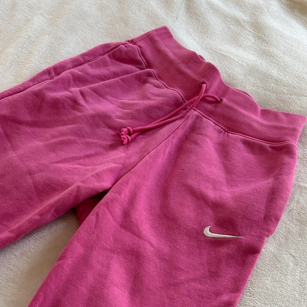 Nike Pink Track Joggers with White Swoosh